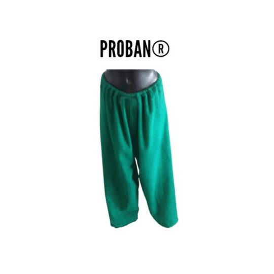 Trousers in 100% PROBAN® treated cotton terry cloth, hook-and-loop fastener
